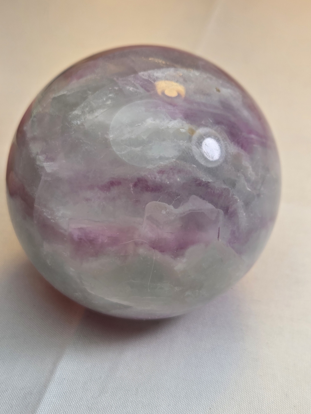 Flourite Polished Pink and White Decorative Sphere- Home- Office- Gift!